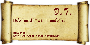 Dömsödi Tamás névjegykártya