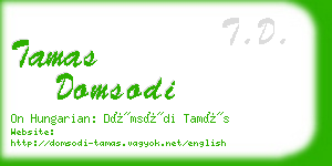 tamas domsodi business card